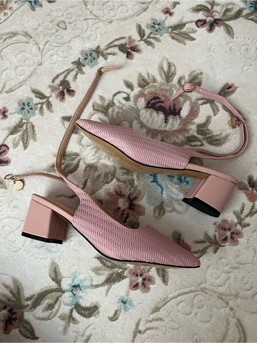 Women's Pink Slingback Pointed-Toe Heels - Picture 4 of 5